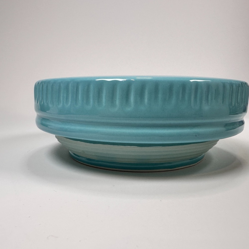 Cracker Barrel Cookie Jar 'Happiness is Homemade' Teal & White 8.5 x5.5" Baking - Picture 15 of 16